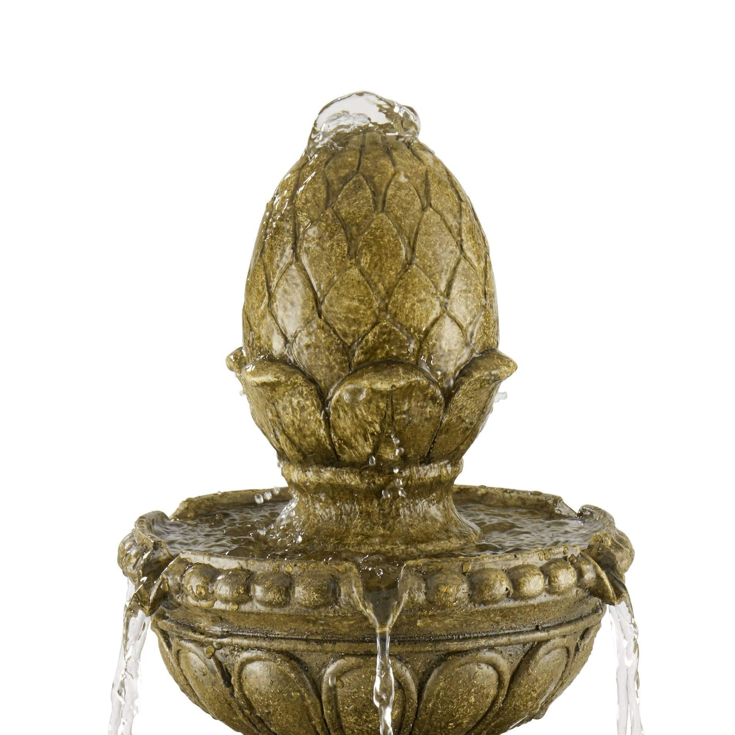 Sag Harbor 66" High Large Italian Outdoor Decor Sand Stone Floor Fountain with Light LED Waterfall 4-Tier Standing Basin Water Feature for Outside Garden Patio Yard Backyard Porch - John Timberland