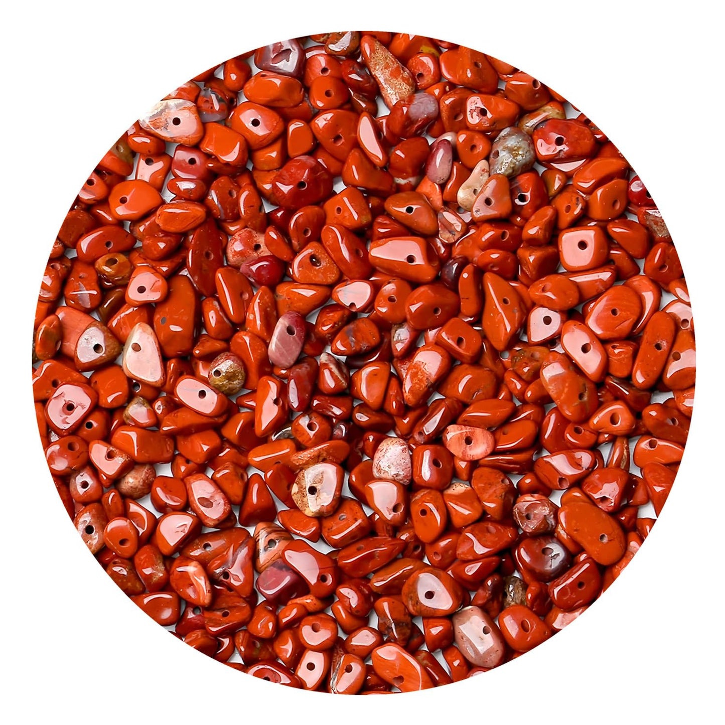 Natural Chip Stone Beads 450pcs Red Jasper Chips 5-8mm Genuine Real Irregular Healing Crystal Rocks Hole Drilled DIY Loose Gemstone Beads for Jewelry Making Bracelet Earrings Necklace Crafting