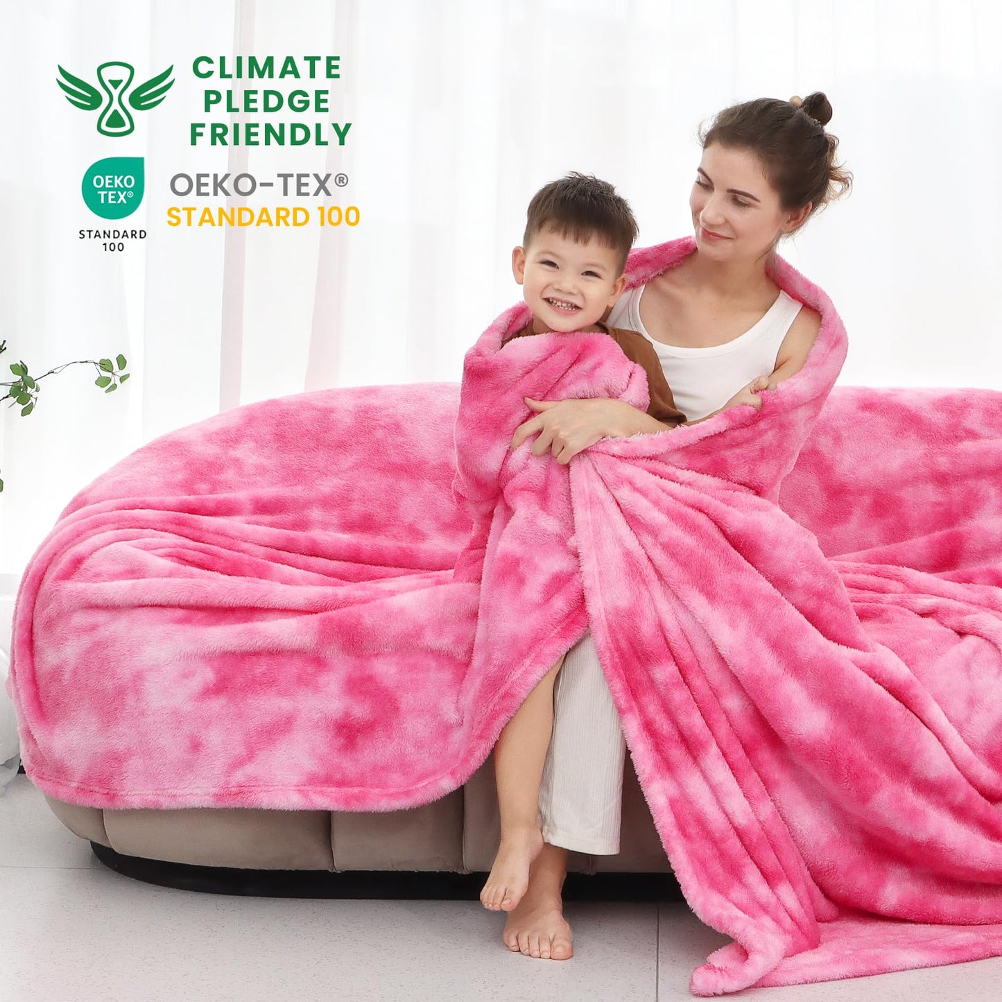 Fleece Throw Blanket Cozy Soft Lightweight Throw Blankets Warm Plush Pink Fall Blankets and Throws Couch Sofa Bed Camping Travel Picnic Outdoor Blanket Bedding Kid Baby Boys Girls Adults