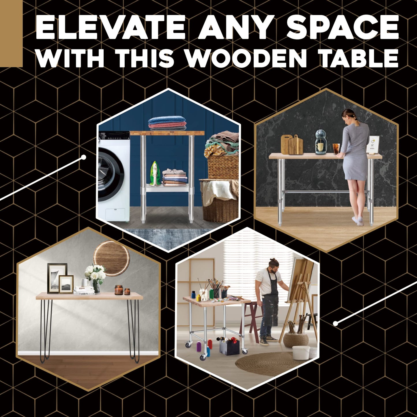 DuraSteel 24x60 Butcher Block Countertop - Maple Solid Wood Workbench for Kitchen, Restaurant, Cabinet, Desk Top, Wood Board, Large Counter Cutting Island Long, Bakery Worktable Dough - Table Top Only