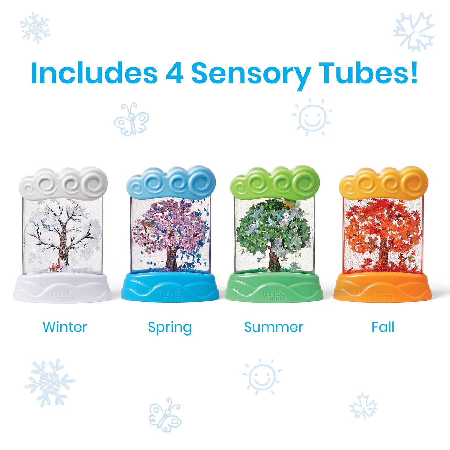 hand2mind Changing Seasons Sensory Tubes, Calm Down Corner Supplies, Quiet Fidgets, Travel Toddler Toys, Preschool Classroom Must Haves, Hands-On Stress Relief Toy, Anxiety Relief Items for Kids
