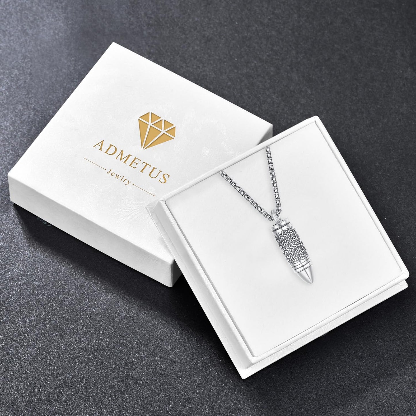Bullet Urn Necklaces for Ashes Sterling Silver Bullet Necklace for Men Keepsake Pendant Cremation Jewelry for Ashes of Loved Ones Memorial Gifts