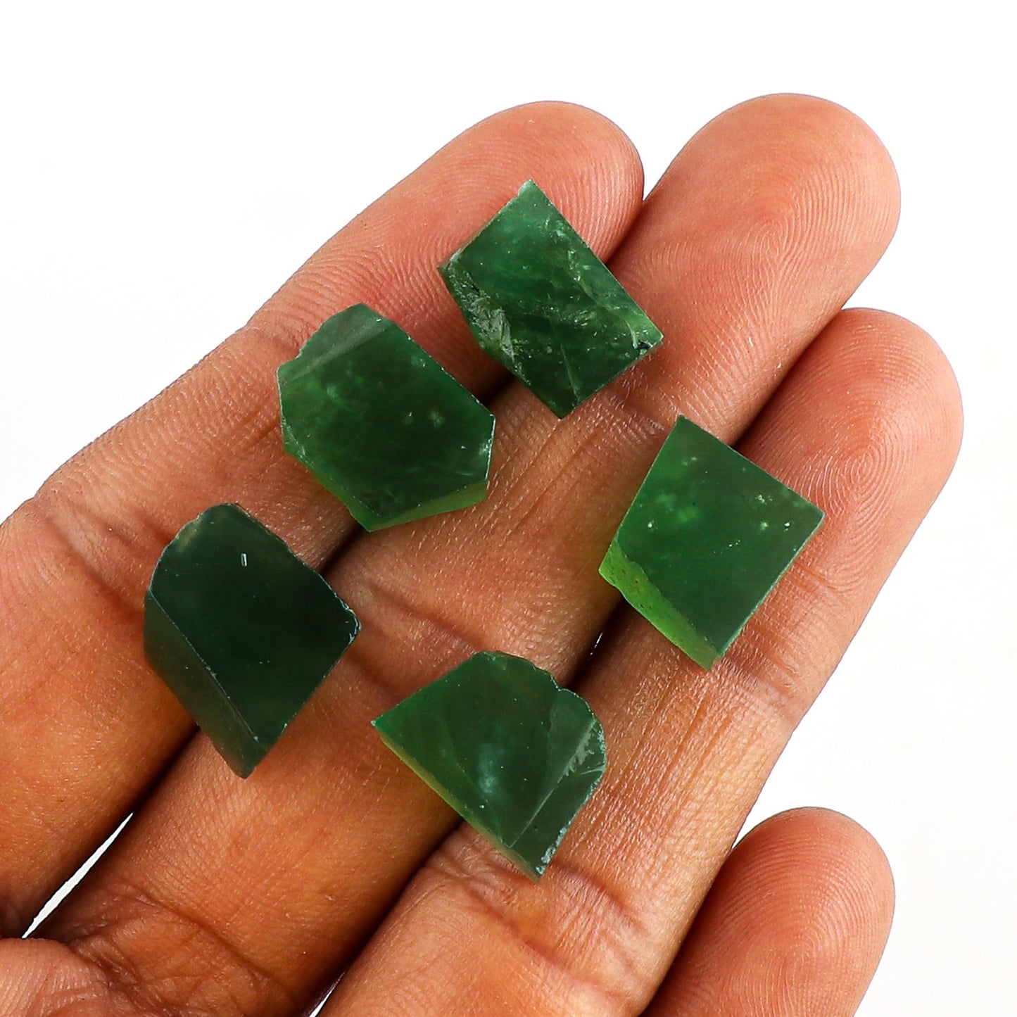 CRYSTALINES 5pcs Wholesale Natural Raw Green Serpentine Gemstone, Untreated Rough Stone, Bulk Loose Supplies, DIY Crafts, Jewelry Making, Healing Crystals, Wire Wrap, Gem Collection, AAA Grade