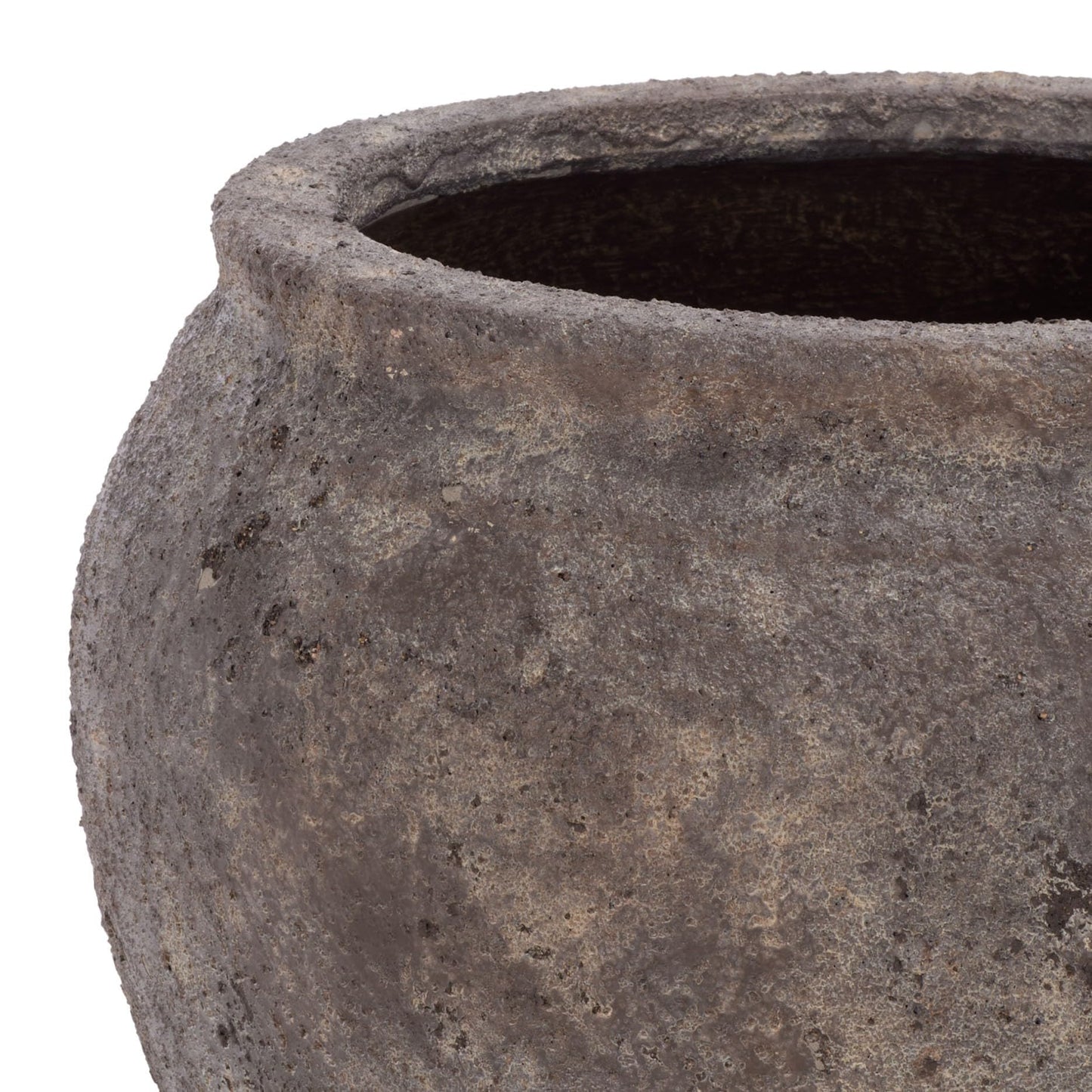 SAFAVIEH Outdoor - Ramsey Planter Pot with Drainage - Antique Brown Ficonstone Cement - Weather Resistant - Ideal for Patio, Garden, Backyard, 14.2" Wx 14.2" D x 13" H (PAT1553A)