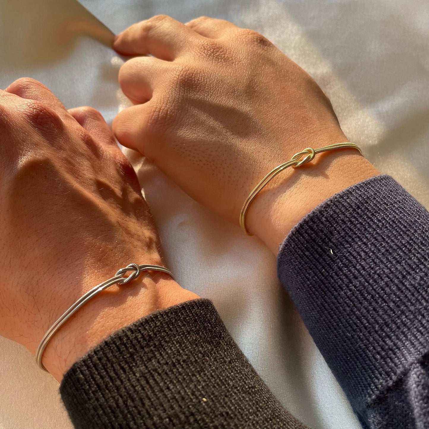 GRCLD Matching Bracelets for Couples Love Knot Bracelet Pinky Promise Soulmate Relationship Friendship Bracelets Forever Infinity Jewelry Gifts for Women Teen Her Him (FRIEND-G+S)