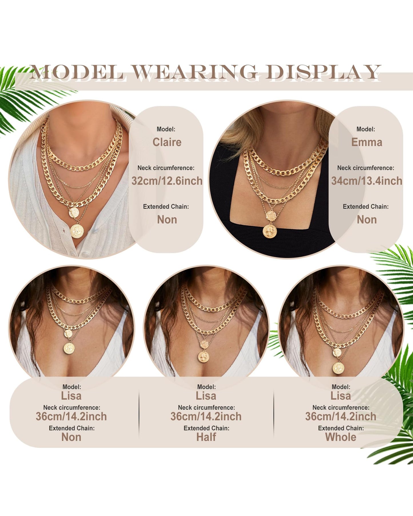 MJartoria Layered Necklaces for Women Trendy Retro Coin Pendant Necklace Dainty Chunky Chain Choker Necklaces for Jewelry Birthday Gifts (Golden, A-Retro Coin-5 in 1 Layered)