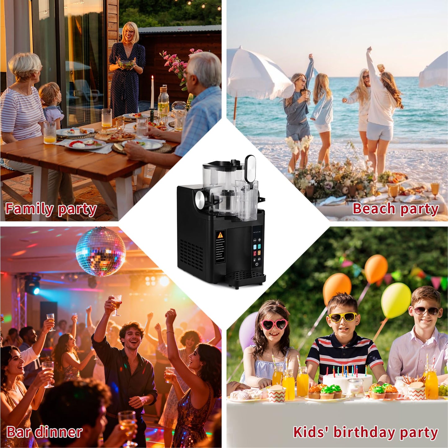 Slushie & Soft Serve Ice Cream Maker, Slushie Machine for Home,Frozen Drink Machine, No Ice Needed, Self Cleaning Slushy Machine, Perfect for Milkshake, Frozen Margaritas, Cocktail and More