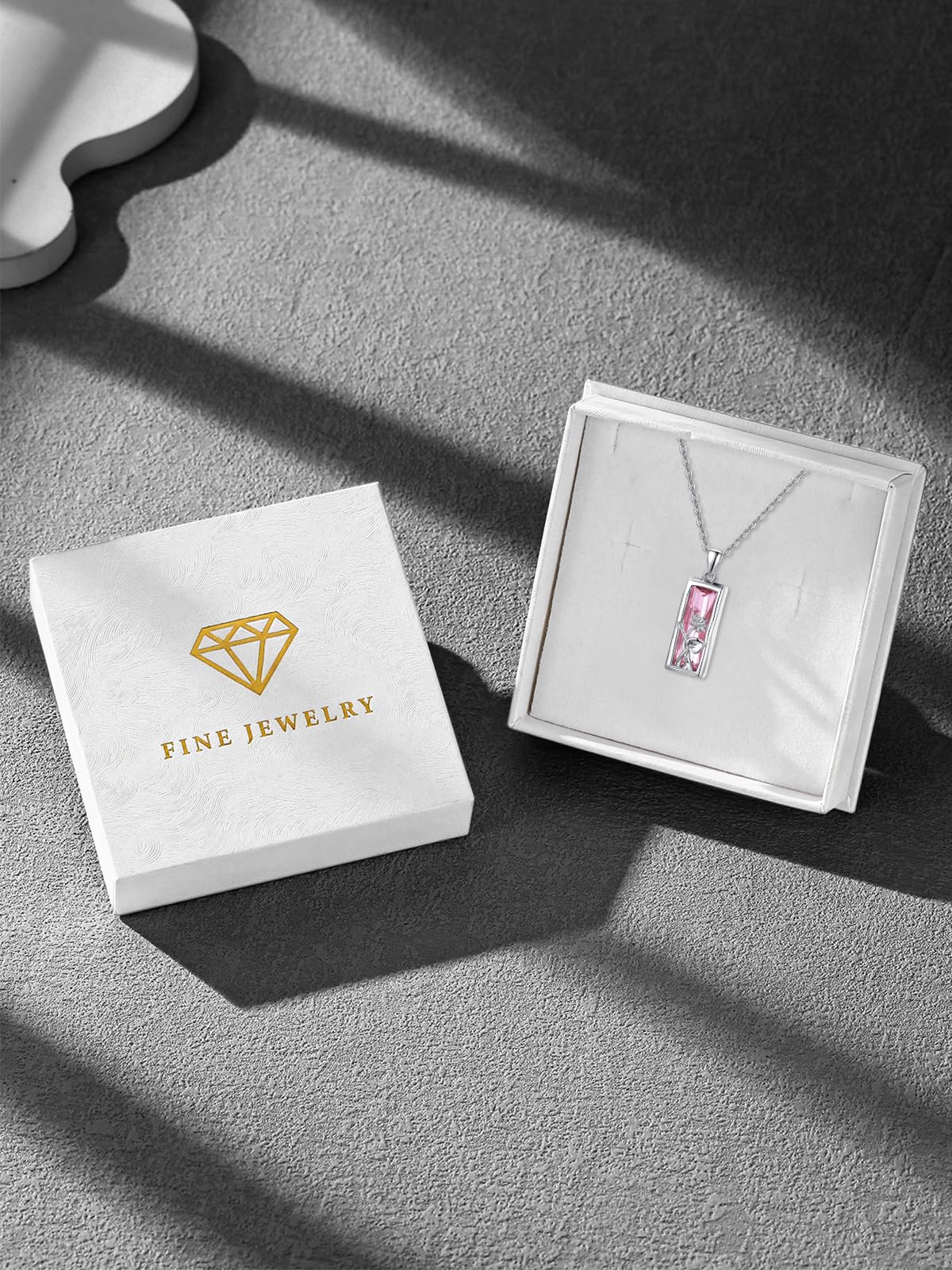 AENEAS Valentines Day Gifts for Women Her Lotus Necklace 925 Sterling Silver Pink Crystal Pendant Lotus Flower Jewelry Gifts for Women Her Wife