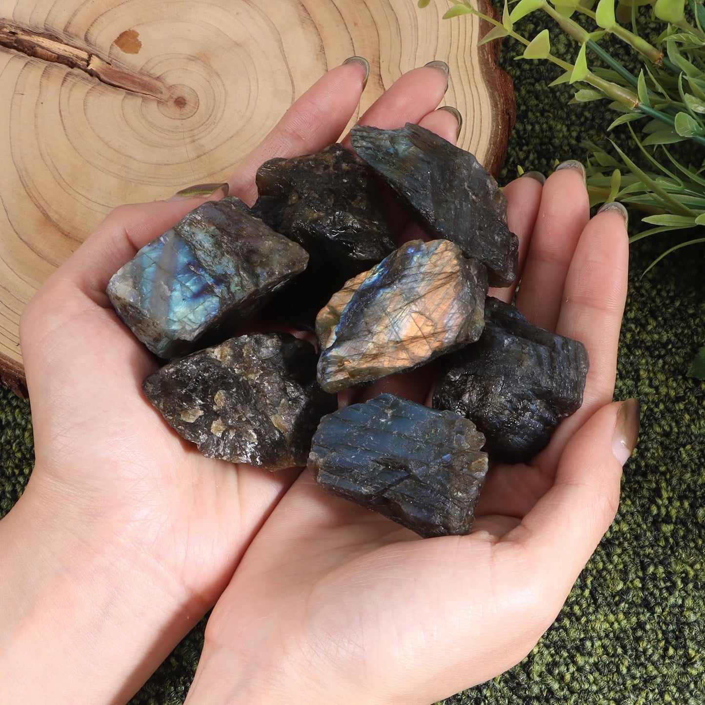 1Lb Raw Labradorite Stones Healing Crystals Natural Rough Gemstone Bulk for Jewelry Making, Healing, Meditation, Reiki, Decoration, Polishing, Wicca & Reiki