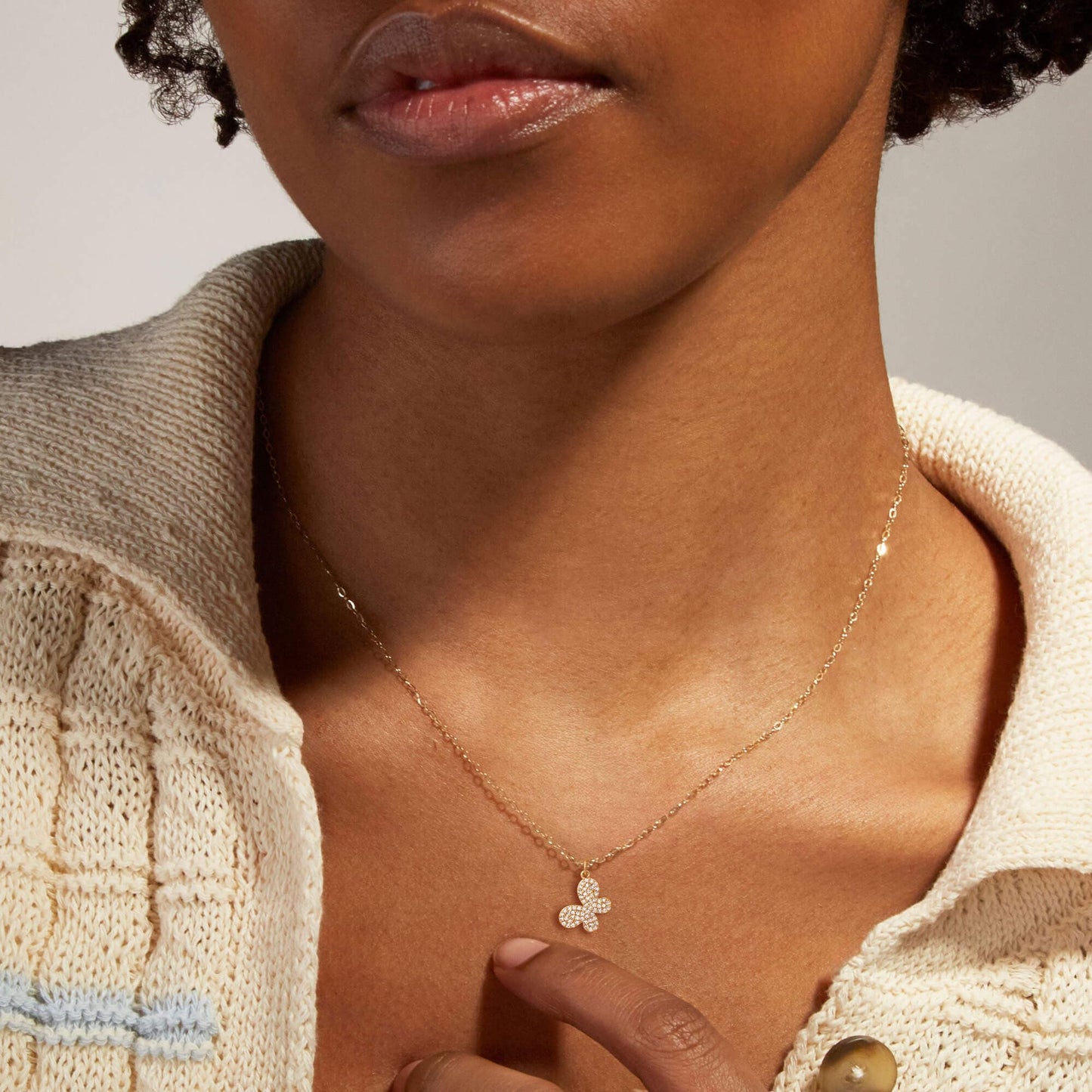 GUOKE Butterfly Necklaces for Women - Dainty Gold Necklace 14K Gold Plated Butterfly Necklace Gold Jewelry for Women