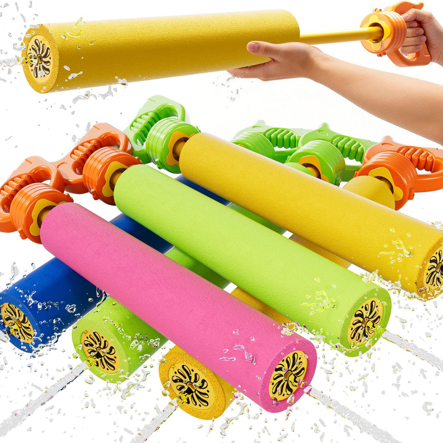 KIZONLY 6 Pack Water Squirter for Kids, Foam Water Pool Squirt Toy, Outdoor Swimming Beach Water Play, Pool Backyard Party Activities Birthday Gift Toy for Toddler Kid Ages 1-3 4-8 8-12