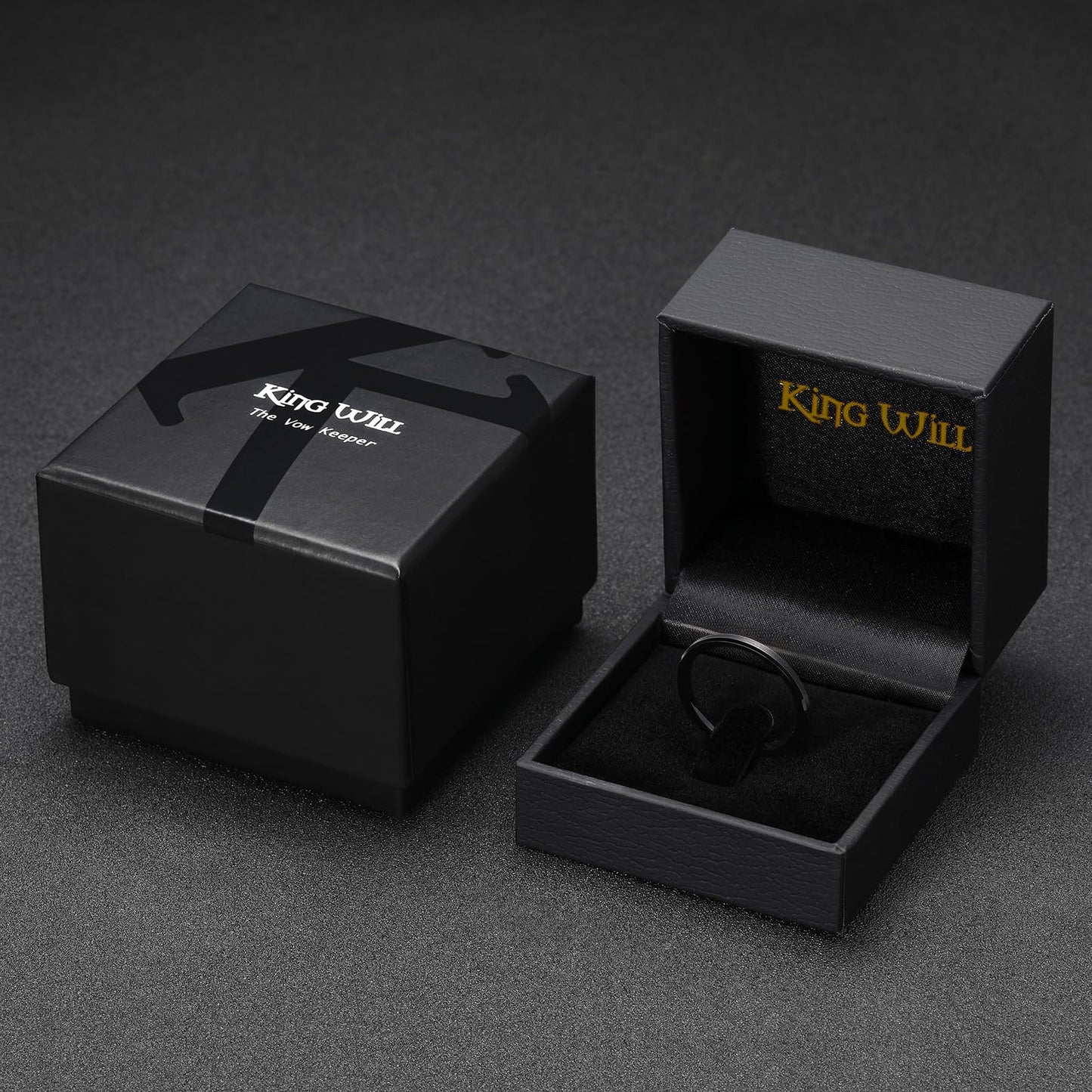 King Will 2mm Black Tungsten Men's Wedding Band - Brushed Matte Finish, Beveled Polished Edge, Comfort Fit Size 6