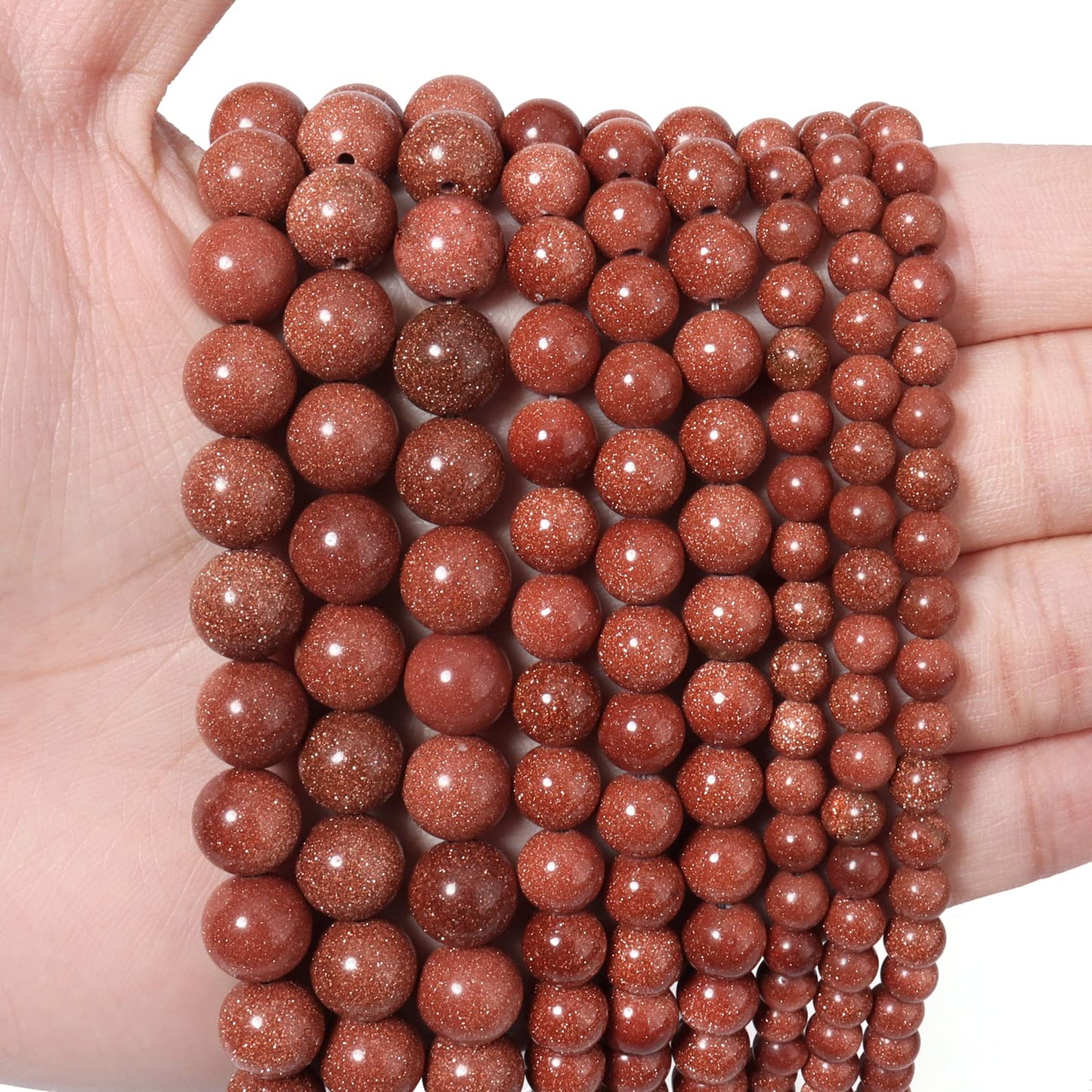 35pcs 10mm Natural Stone Beads Gold Sandstone Beads Energy Crystal Healing Power Gemstone for Jewelry Making, DIY Bracelet Necklace