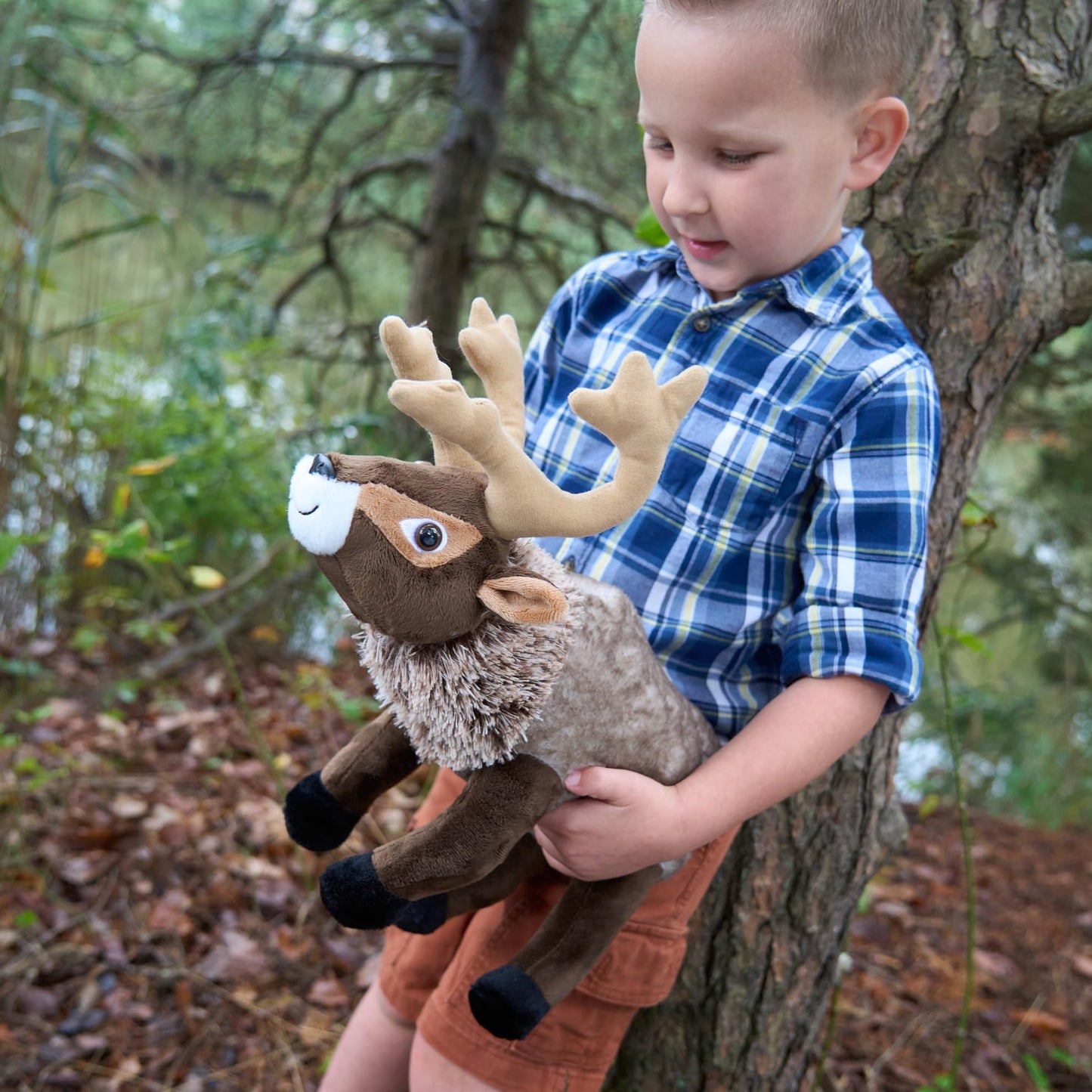 The Petting Zoo Reindeer Stuffed Animal Plushie, Gifts for Kids, Wild Onez Zoo Animals, Zoologee Reindeer Plush Toy 12 inches