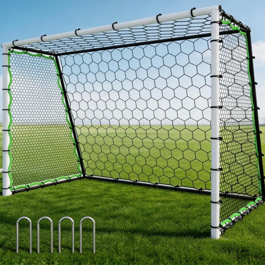 5-in-1 Soccer Rebounder Net, 7x5Ft OR 12x6Ft Soccer Goal Training, Large Ultra-Responsive Football Net for Powerful, High Low Passing, Ball Control Practice
