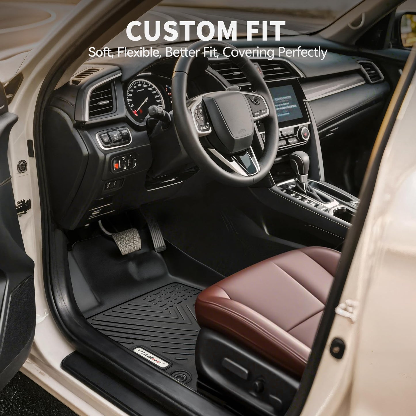 YITAMOTOR Floor Mats Compatible with 2017-2026 Chrysler Pacifica 7 or 8 Passenger Model (No Hybrid Models), Included 3 Row All Weather Protection TPE Floor Liner Set, Black