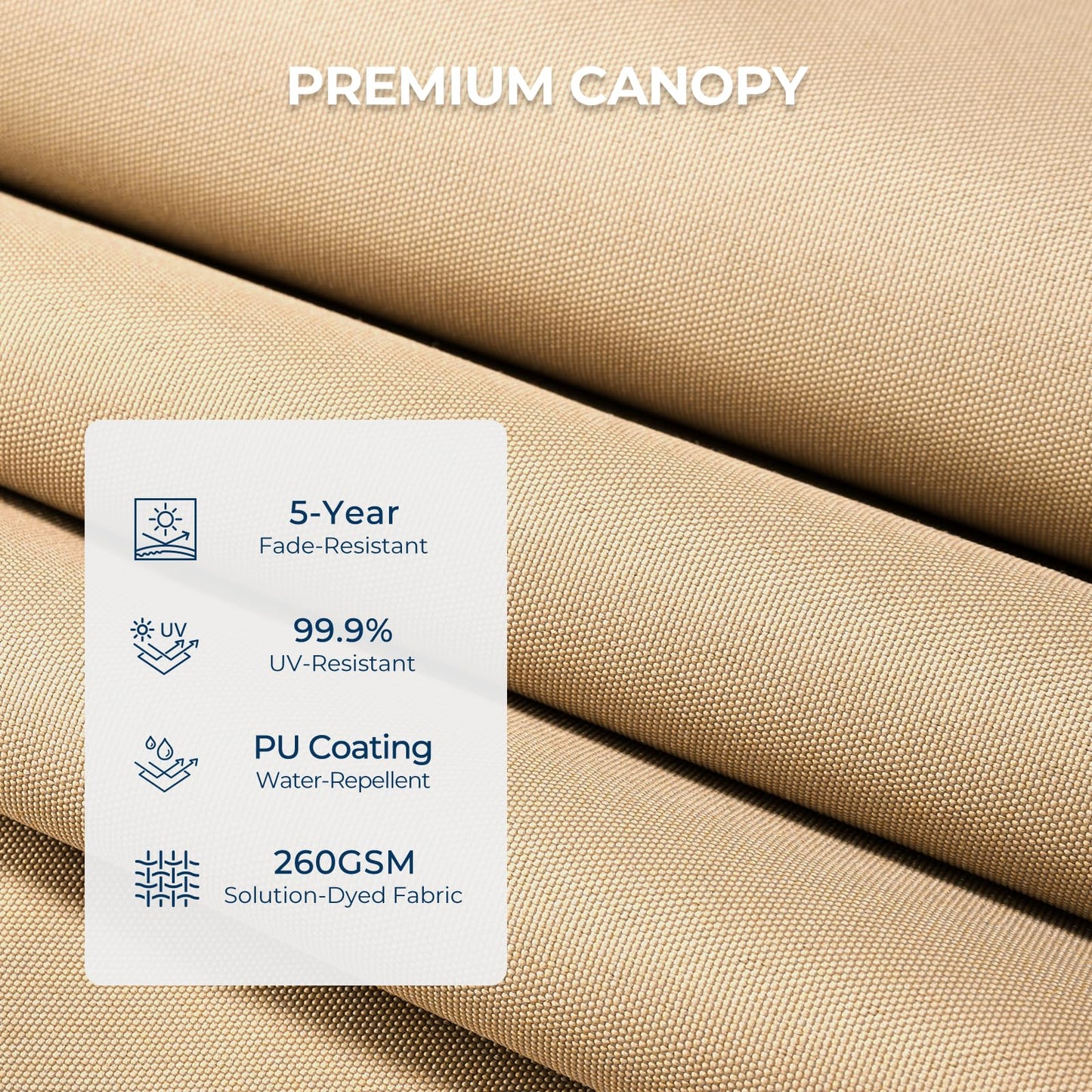 HOMSHADE 9ft Aluminum Patio Umbrella - 3 Tiers Vented Outdoor Commercial Market Table Umbrella, Heavy Duty Wind Proof Deck Pool Umbrellas UPF50+ UV Protection 5-Year Fade Resistant (Beige)