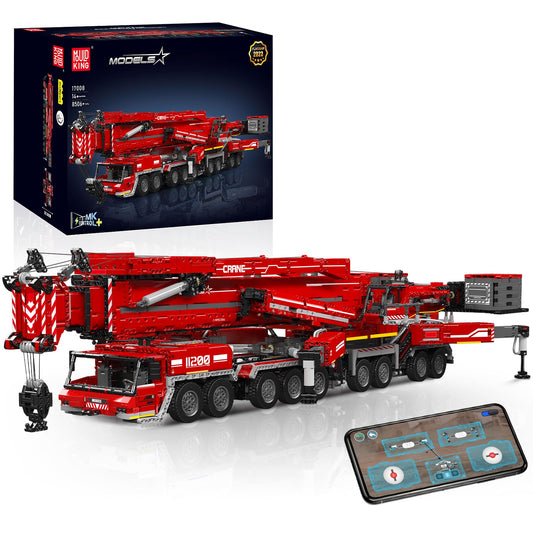 Mould King 17008 Technology Crane Building Set, Large Heavy Duty Crane Truck Building Kits with 20 Motors, APP Programmable Construction Vehicle Model Kit for Adult(8506+ PCS)