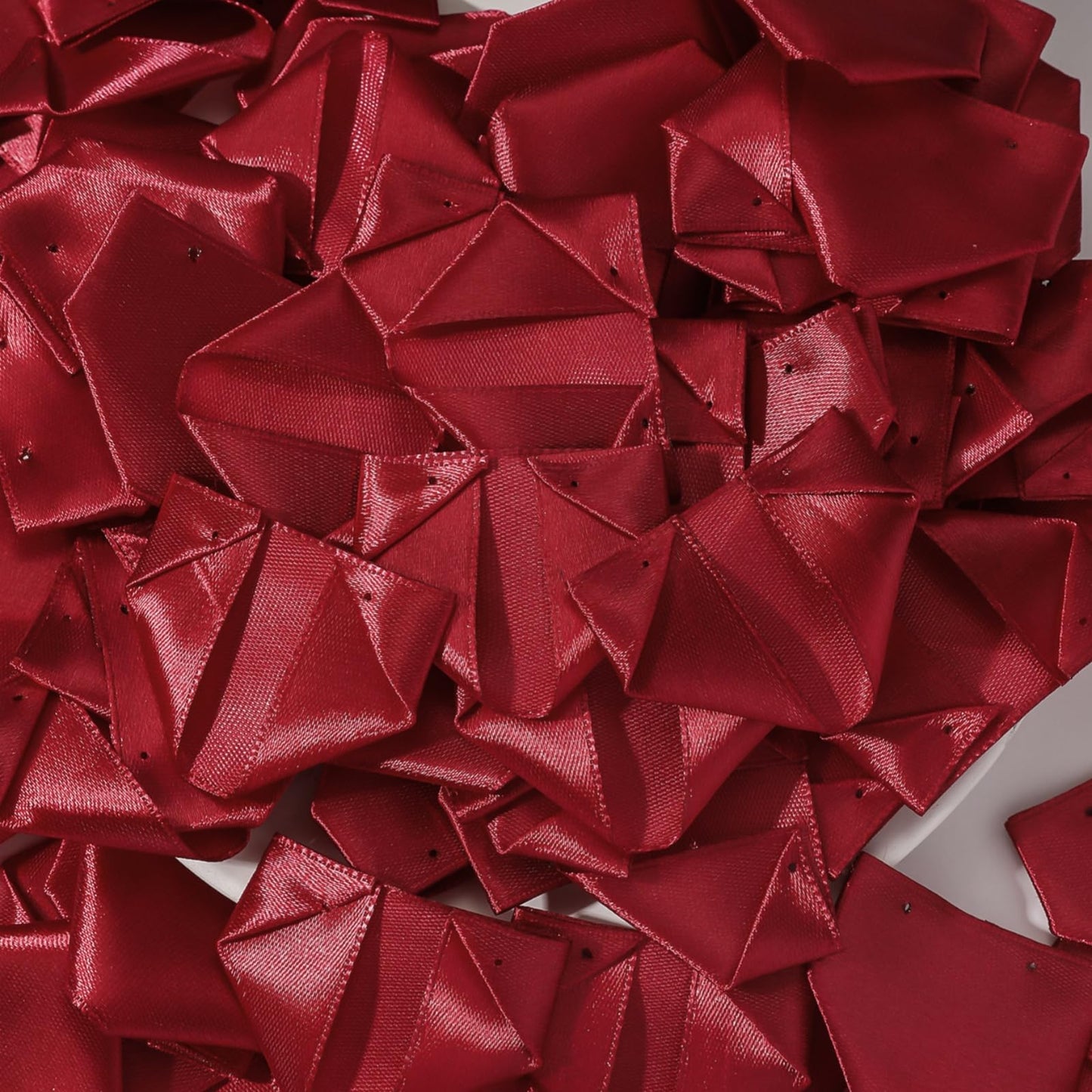 LatinaFlorista 500 Pcs Rose Petals Half Finished Satin Ribbon Flower Petals 500 Pcs Durable Material for DIY Craft Lovers & Event Decoration (500pcs Wine Red)