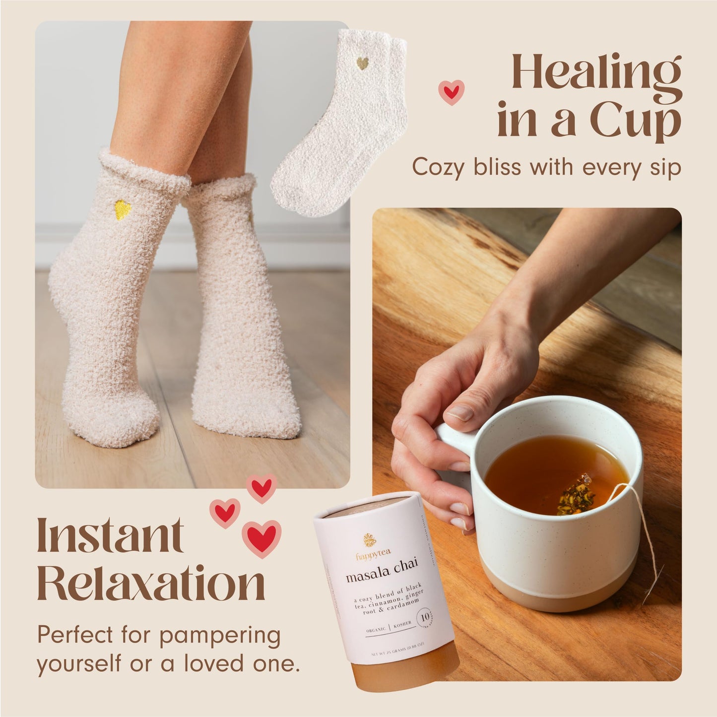 Unboxme Thank You & Appreciation Gift Basket for Women, Cozy Care Package with Tea, Mug, Socks & Honey, Ready to Gift for Friends, Clients & Coworkers
