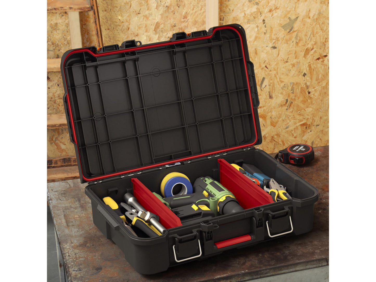 Keter Stack & Roll Heavy Duty DIY Power Tool Storage Case (253382)