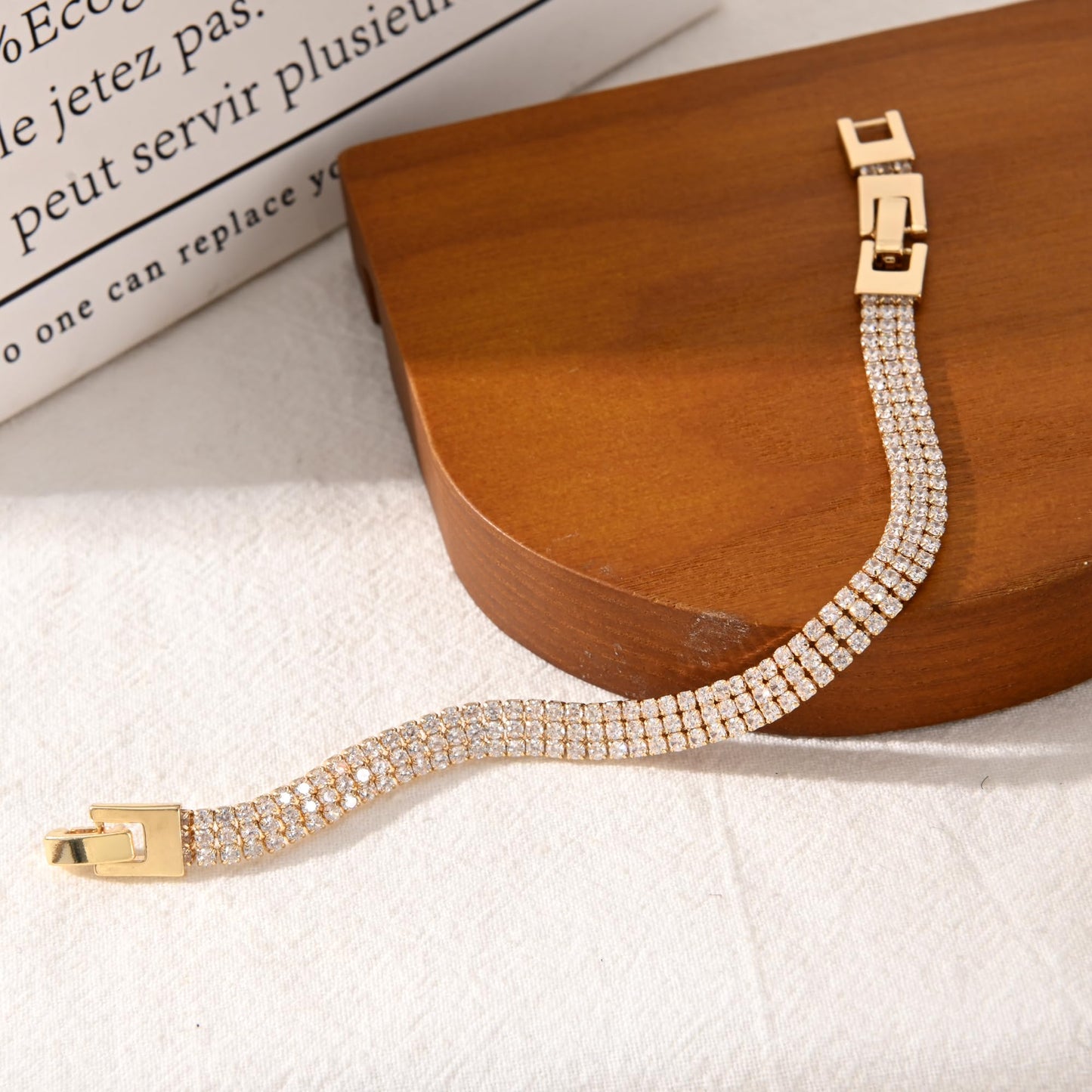 Ginyejly 14K Gold and Silver Plated Special Cain Link with Toggle Clasp Closure in Daily or Party for Women Fashion Jewelry Gifts (tennis CZ)