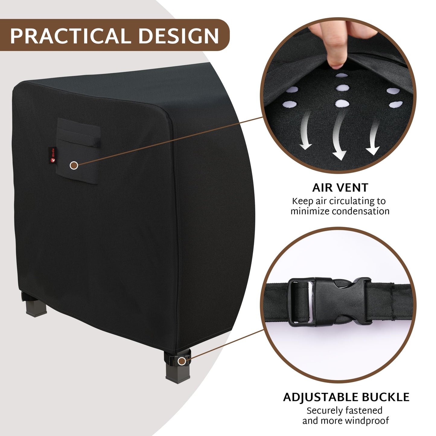 iBirdie Rectangular Gas Fire Pit Table Cover 64 x 30 inch Outdoor Waterproof and Weatherproof Heavy Duty 600D, Patio Furniture Coffee Table Fireplaces Covers
