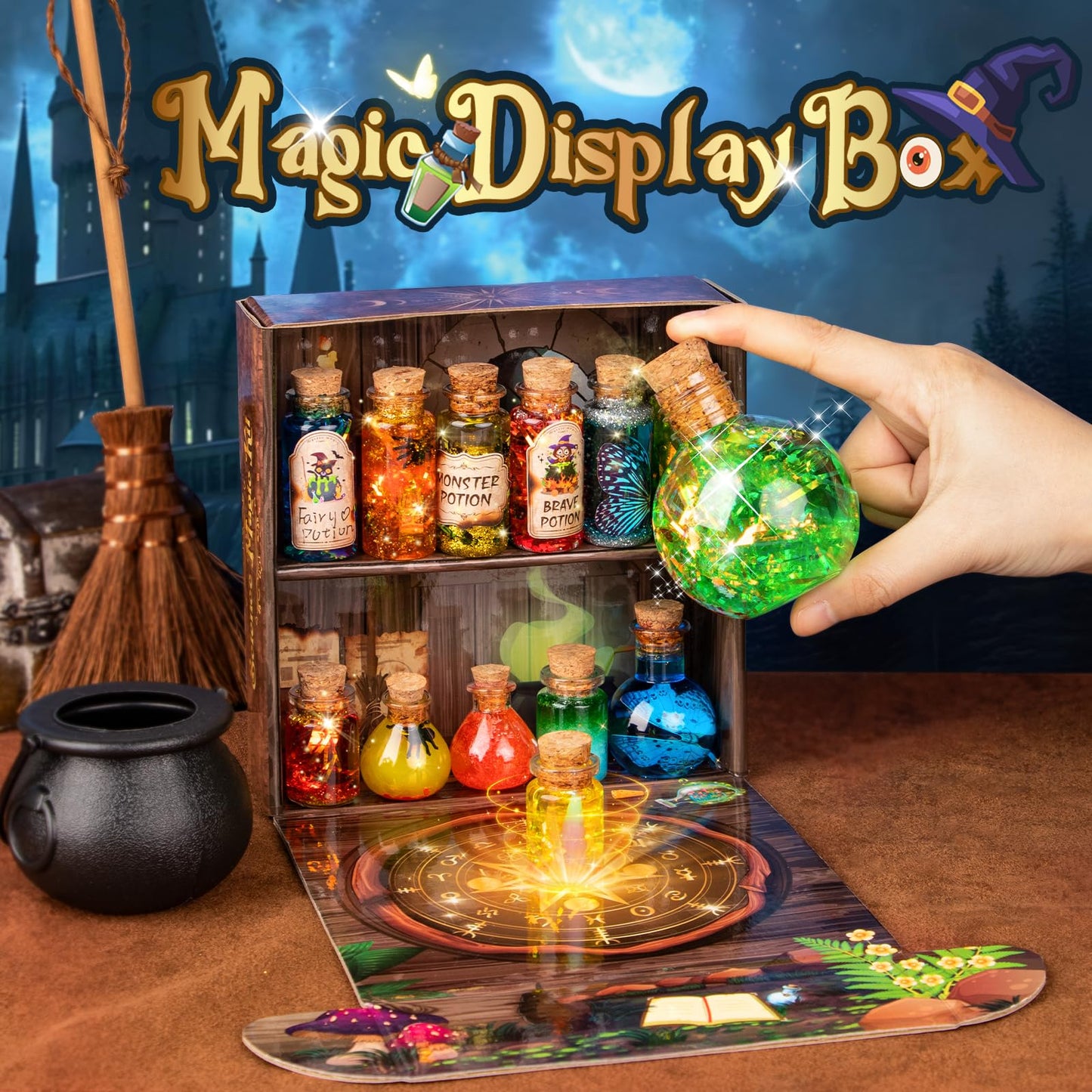 Alritz Science Potion Kits for Kids - 23 Magic Mix Potion Bottles, Witches Cauldron, Birthday Party Decorations Gifts Toys for Boys Girls 8 9 10 11+ Years Old