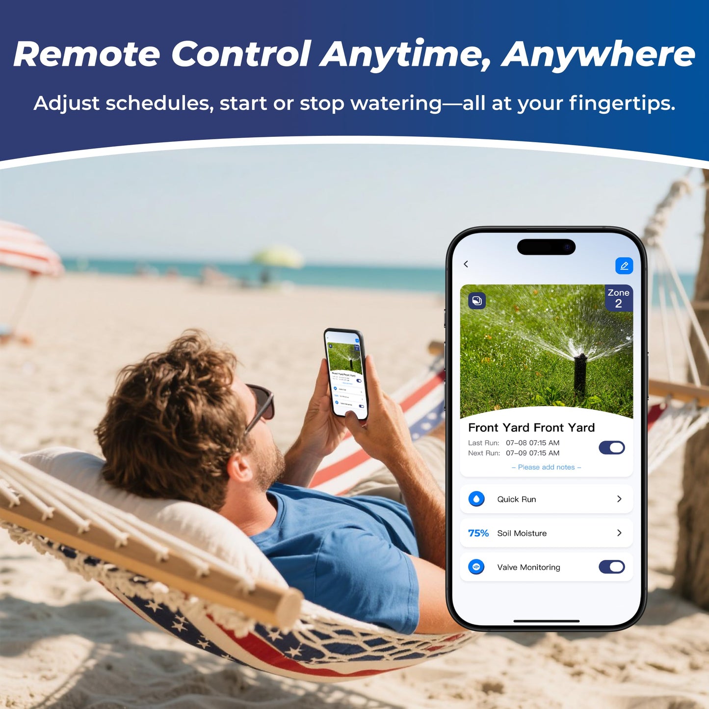 Remo Garden Smart Sprinkler Controller – 4 Zone WiFi Irrigation Controller with App, Weather-Based Scheduling, Easy DIY Setup