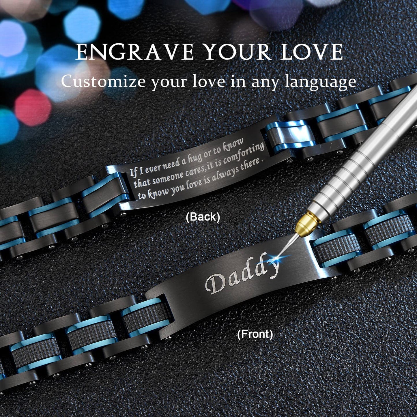 Zillaly Men's Bracelet Two-Color Diamond Hip-hop Jewelry Gift Birthday Jewelry Gift Husband Boyfriend