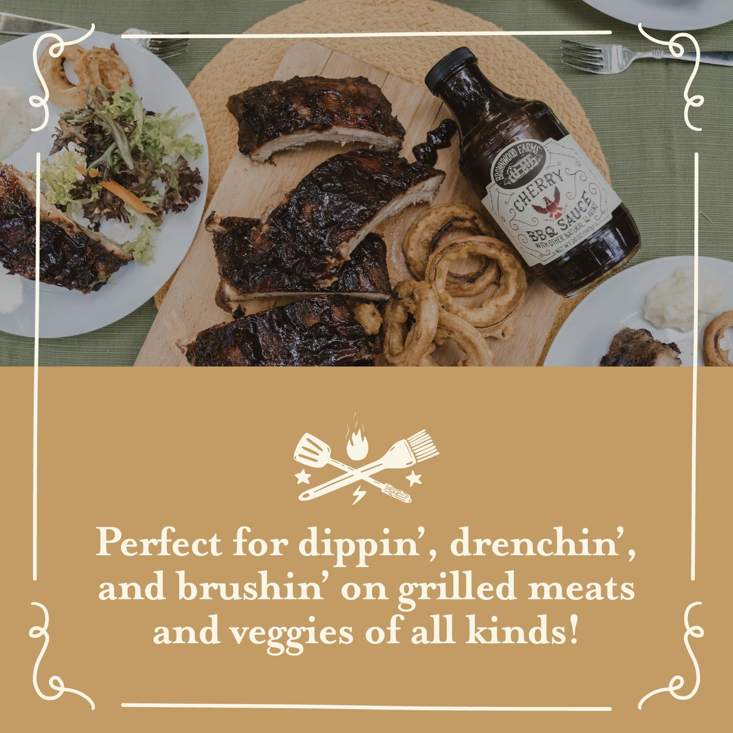 Brownwood Farms BBQ Sauce, Made in Small Batches, Sweet and Tangy, Great on Fries, Meatloaf, Burgers, Glaze, Real Ingredients 20oz (3 Count, Variety)