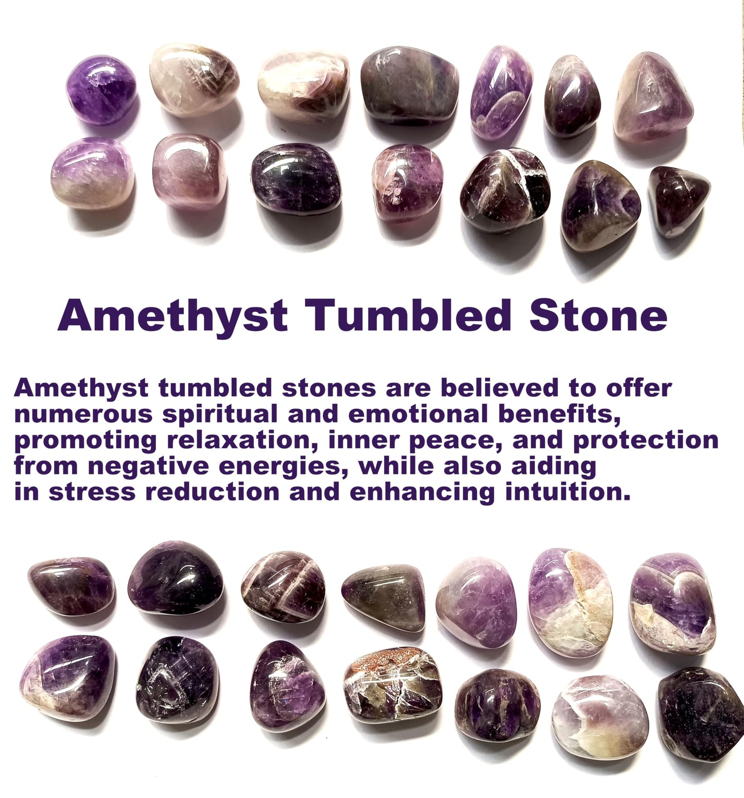 Jet Amethyst Tumbled Stone 100 Grams Natural Polished Crystal for Home Décor, Meditation, Chakra Balancing & Positive Energy