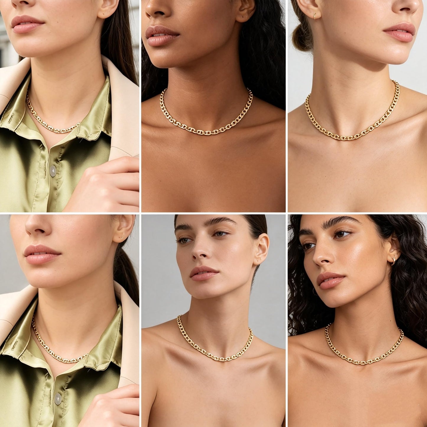 Milan Chiva 14K Gold Chunky Plated Snake Chain Necklace for women, Dainty Trendy Non Tarnish Charm Stacked Necklaces Fashion Jewelry for Women MNS-1031GD