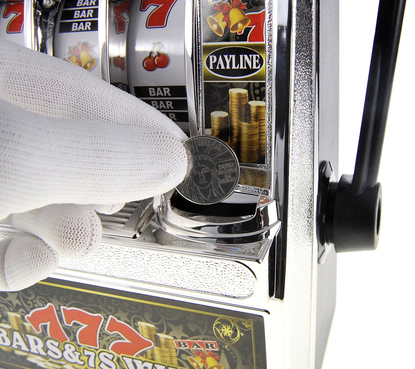 PowerTRC Jumbo Slot Machine Coin Bank | Casino Toy Slots Piggy Bank | Flashing Lights and Jackpot Sounds