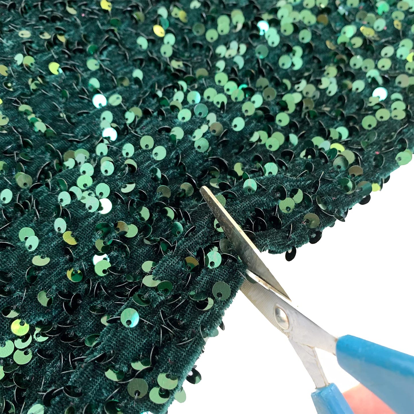 Emerald Green Sequin Fabric by The Yard Soft Velvet Fabric Glitter Upholstery Fabric Velvet Sequins Fabrics for Crafts Sparkle Material Dress Fabric Sequin Cloth Sewing Fabric for Christmas Costumes