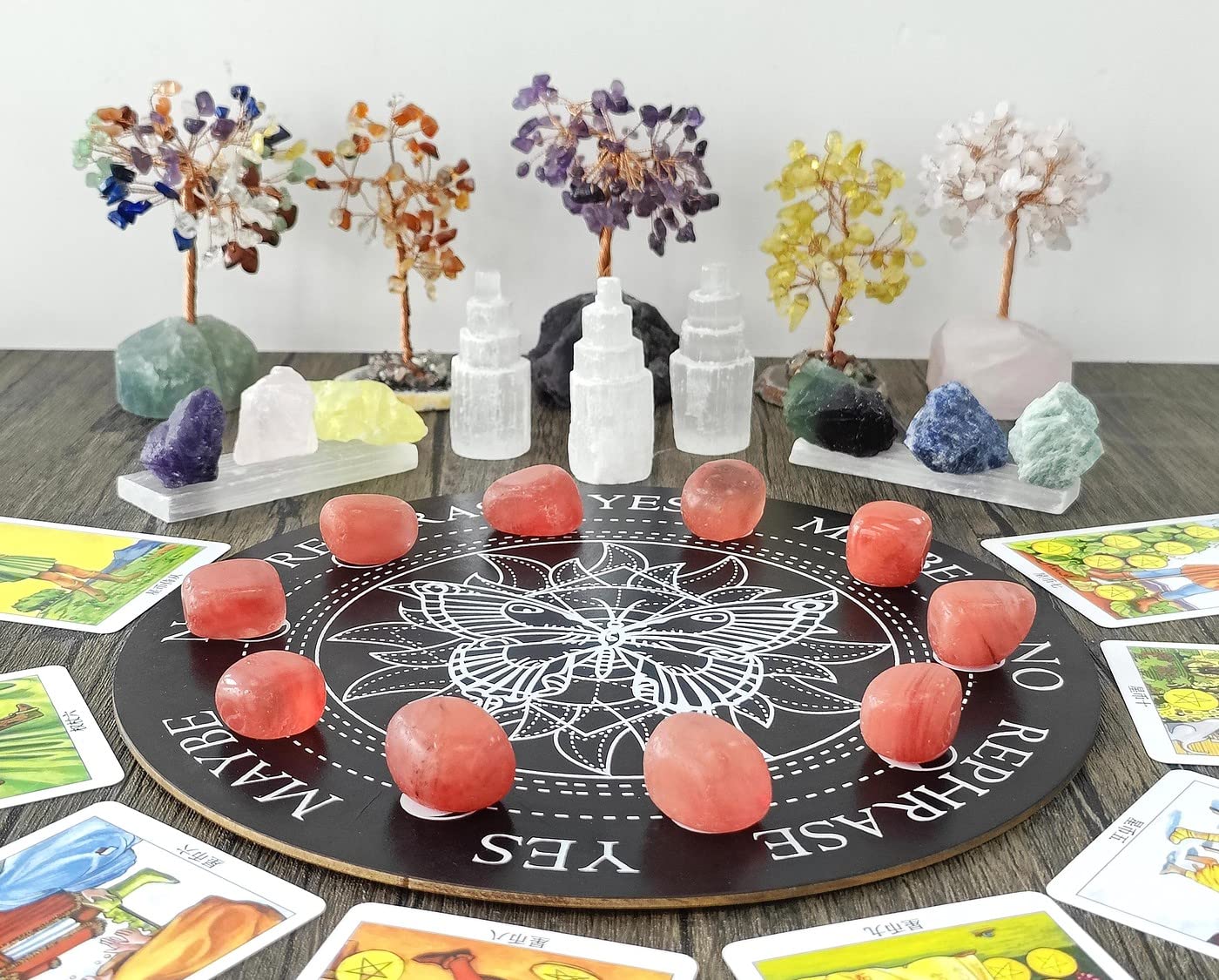 MAIBAOTA Watermelon Stones Bulk Natural Polished Crystals Tumbled Stones Crystal Rocks Natural Gemstones Vase Filler Decorative Stones 200 Gram