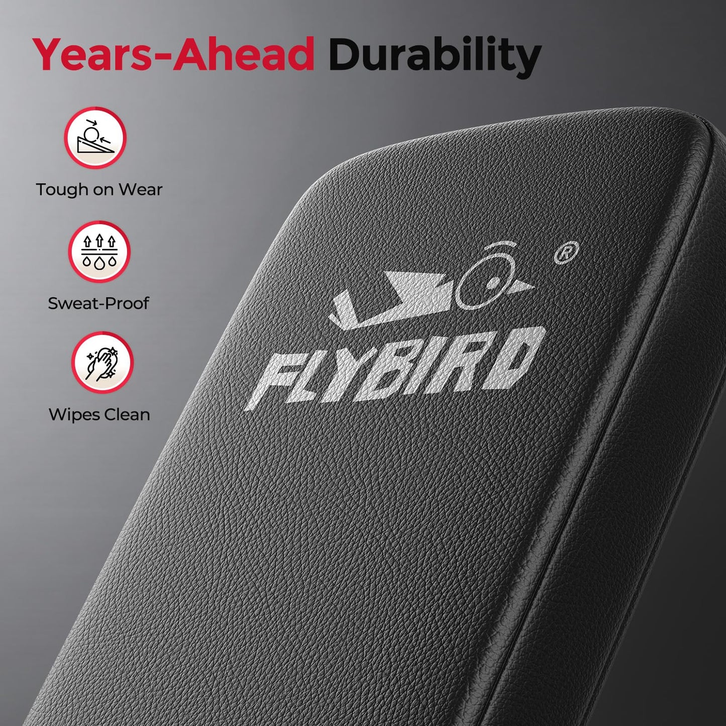 FLYBIRD Adjustable Weight Bench, ASTM-Certified 800LBS Workout Bench Foldable for Home Gym, 90° to -30° FID and 30in Extended Backrest for Bench Press Strength Training Exercise
