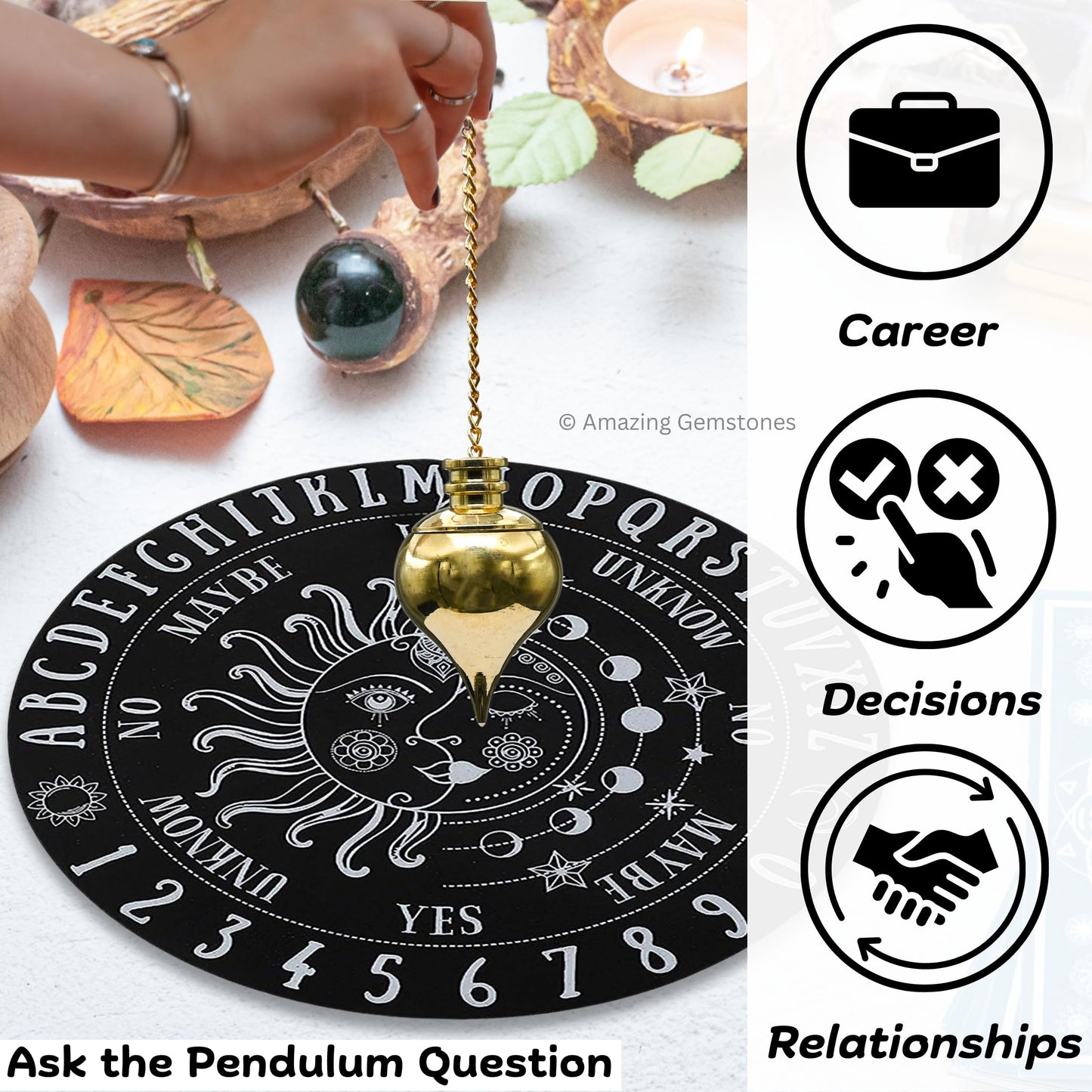 Amazing Gemstone Healing Metal Pendulums for Divination, Gold Dome Cone with Point Steel Copper Pendulum High Energy Pendulo de Bronce Pendulos de Mesa MP108