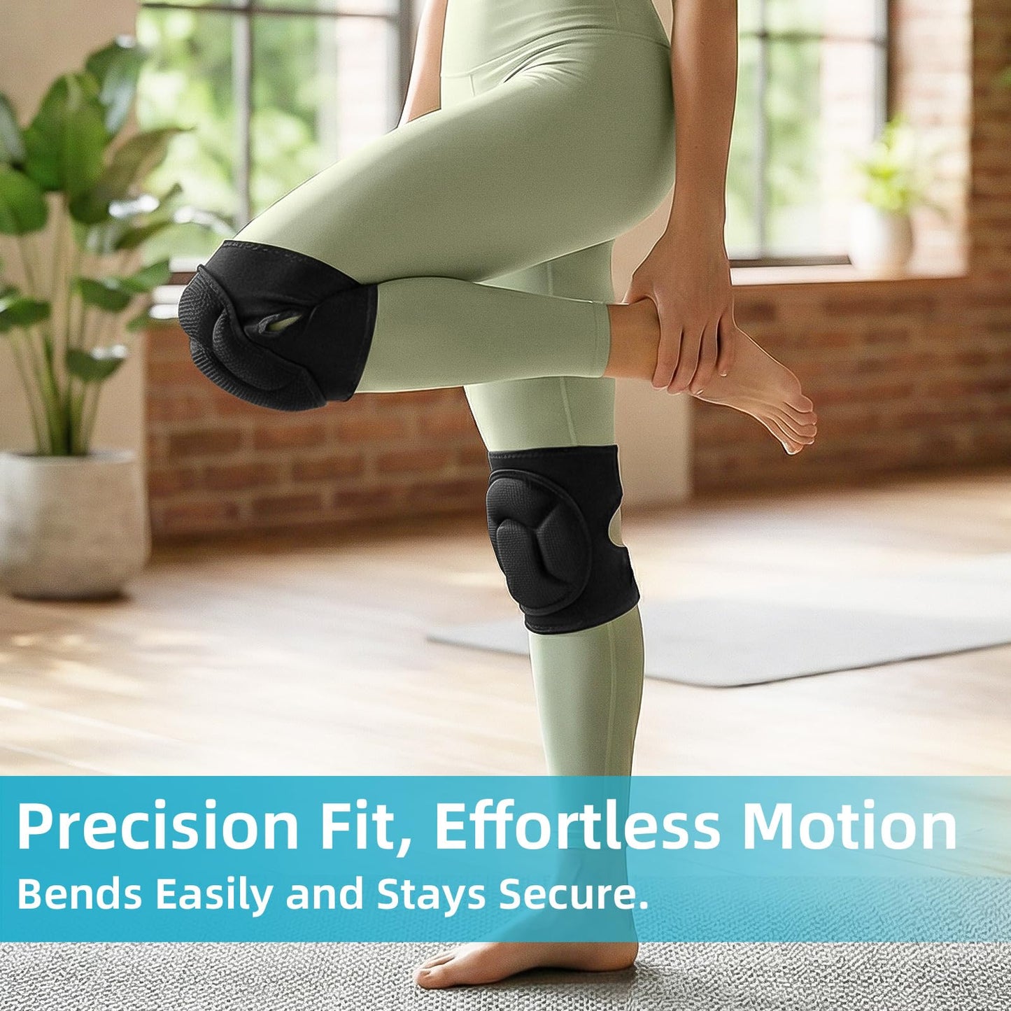 Knee Pads for Cleaning Floors & Gardening, One Size L Fits Most with Adjustable Straps, Soft EVA Foam Cleaning Knee Pads for Women & Men, Non-Slip Kneepads for Housework, Gardening, Yard & Flooring (1 Pair)