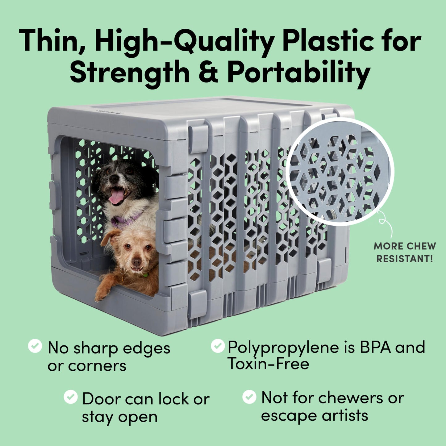 Kindtail Crate Bundle - Collapsible Dog Crate + Pad + Water Bottle - Comfortable PAWD Pad and Water Dispenser are a for The Pet Crate - Lightweight, Compact, and Portable Set for Travel