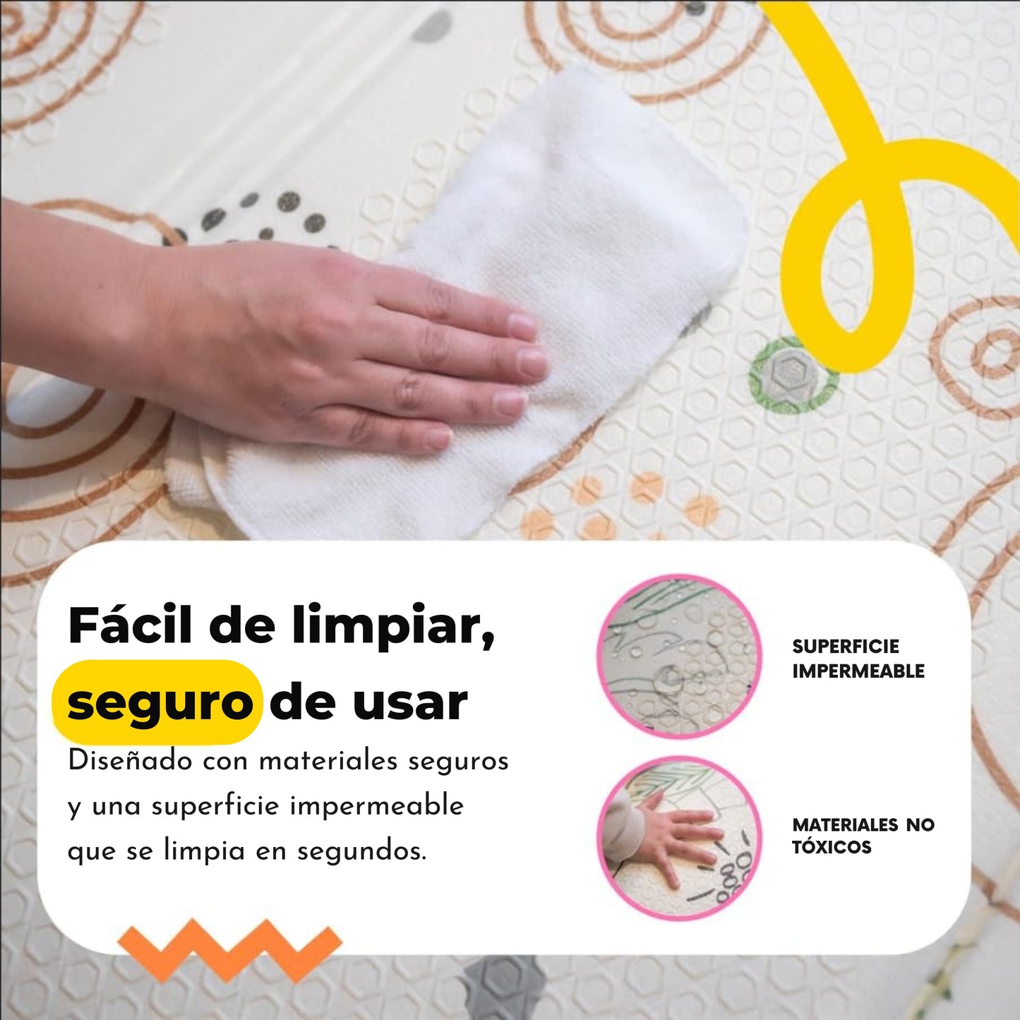 Miotetto Foldable Baby Play Mat – 78"x59" Non-Toxic, Reversible, Waterproof, Portable Baby Mat for Floor, Foam mat for Easy Storage & Travel, Large playmat for Kids, Floor mat for Any Playroom