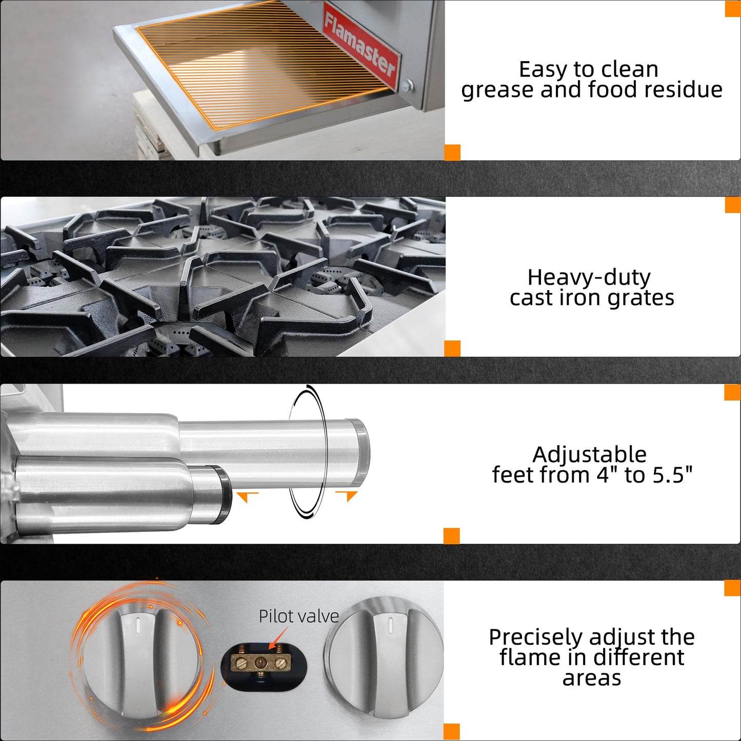 2 Burner Commercial Hot Plate, 12" Countertop Gas Stove Stainless Steel Natural Gas Range with Propane Conversion Kit Cooking Equipment for Restaurant Kitchen-50000 BTU