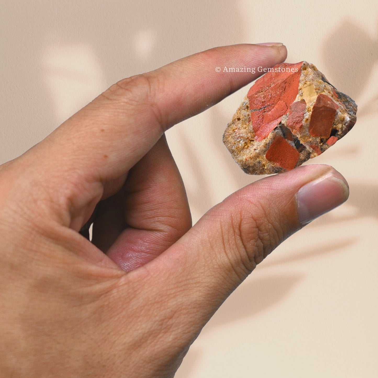 Amazing Gemstone Spotted Jasper Raw Crystals and Healing Stones, Natural Rocks for Tumbling and DIY Raw Stones and Crystals (1 Piece)
