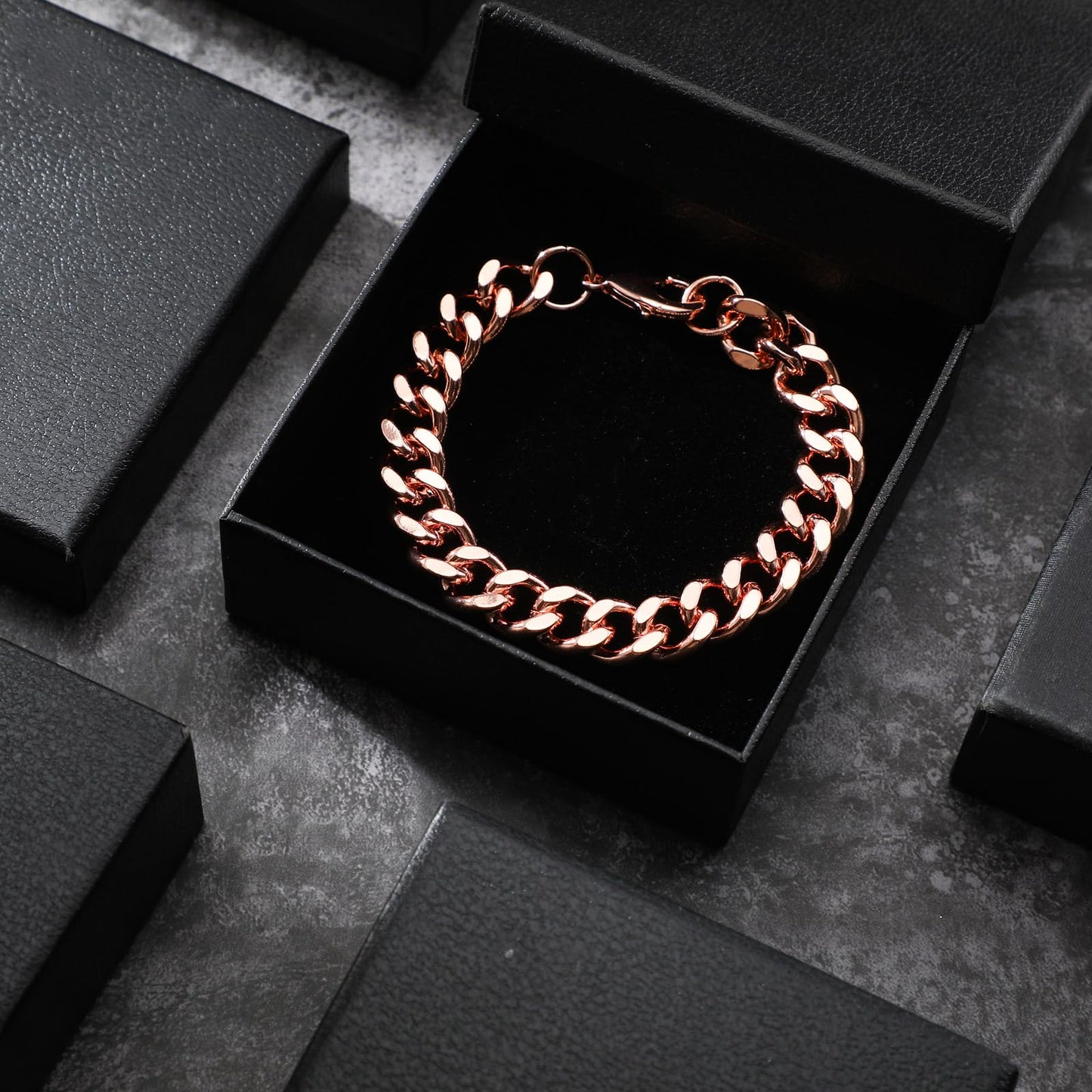 Tondiamo Copper Bracelet for Men Valentine Jewelry Gift 1 Unit Men's Solid Copper Link Pure Bracelets for Women Health Jewelry Gift