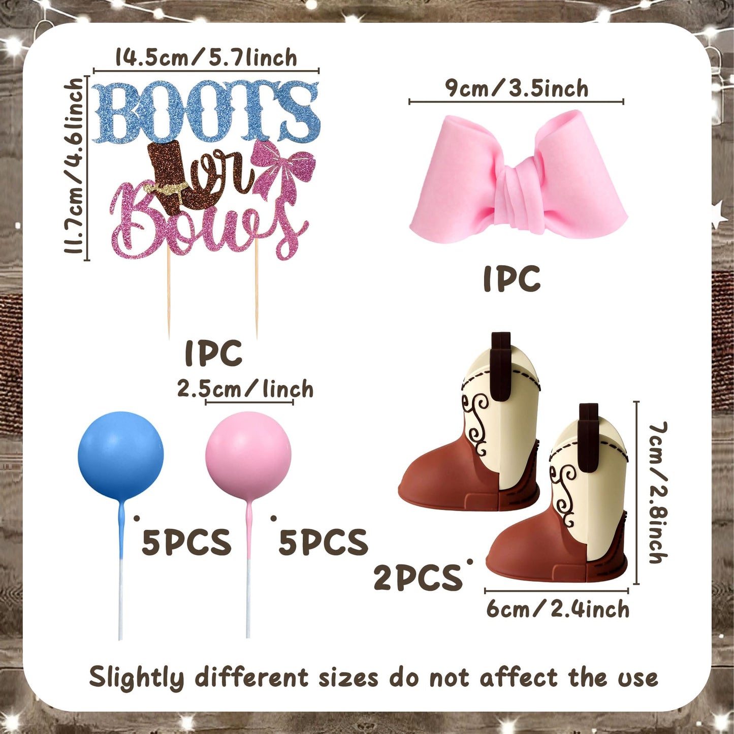 Boots or Bows Gender Reveal Cake Decorations Boy or Girl Gender Reveal Theme Cake Decorations Baby Shower Boys Or Girls Party Supplies