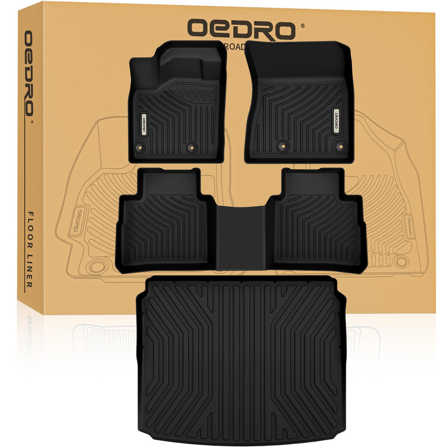 OEDRO Floor Mats Set for Nissan Rogue S/SV/SL/Platinum/Rock Creek 2021-2026 (NOT Fit Sport or Select Models), Custom Fit All Weather Trunk Liners Floor Mats Set, Only Fit AWD Drive Models