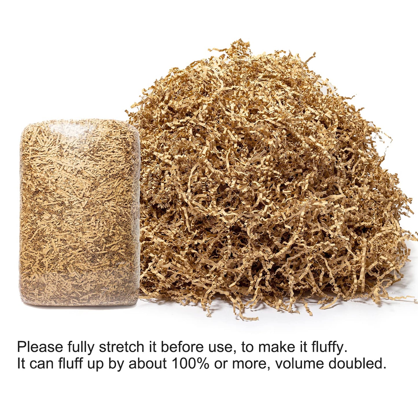 Mefleet 1 LB Crinkle Cut Paper Shred Filler Brown Crinkle Shredded Paper for Gift Box - Gift Basket Bag Filler - Kraft Grass Cushion Stuffing for Christmas Holiday Packaging Wrapping