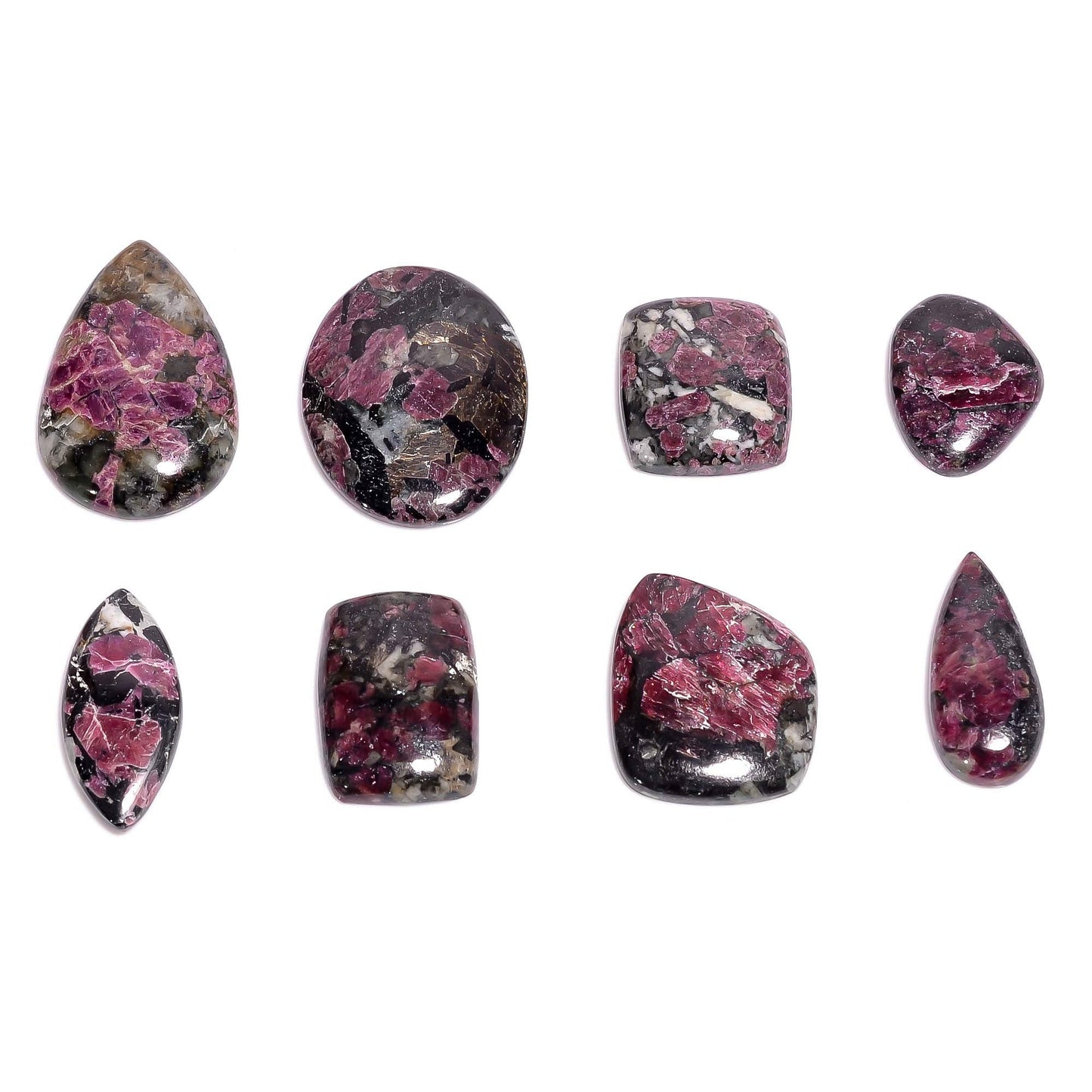 2 pcs Natural Eudialyte Gemstone Wholesale Cabochons Lot, Jewelry Making Loose Gemstone, Polished Home Decor Specimen, DIY, Wire Wrapping, Reiki, Healing Crystals, Bulk Gemstone Deal