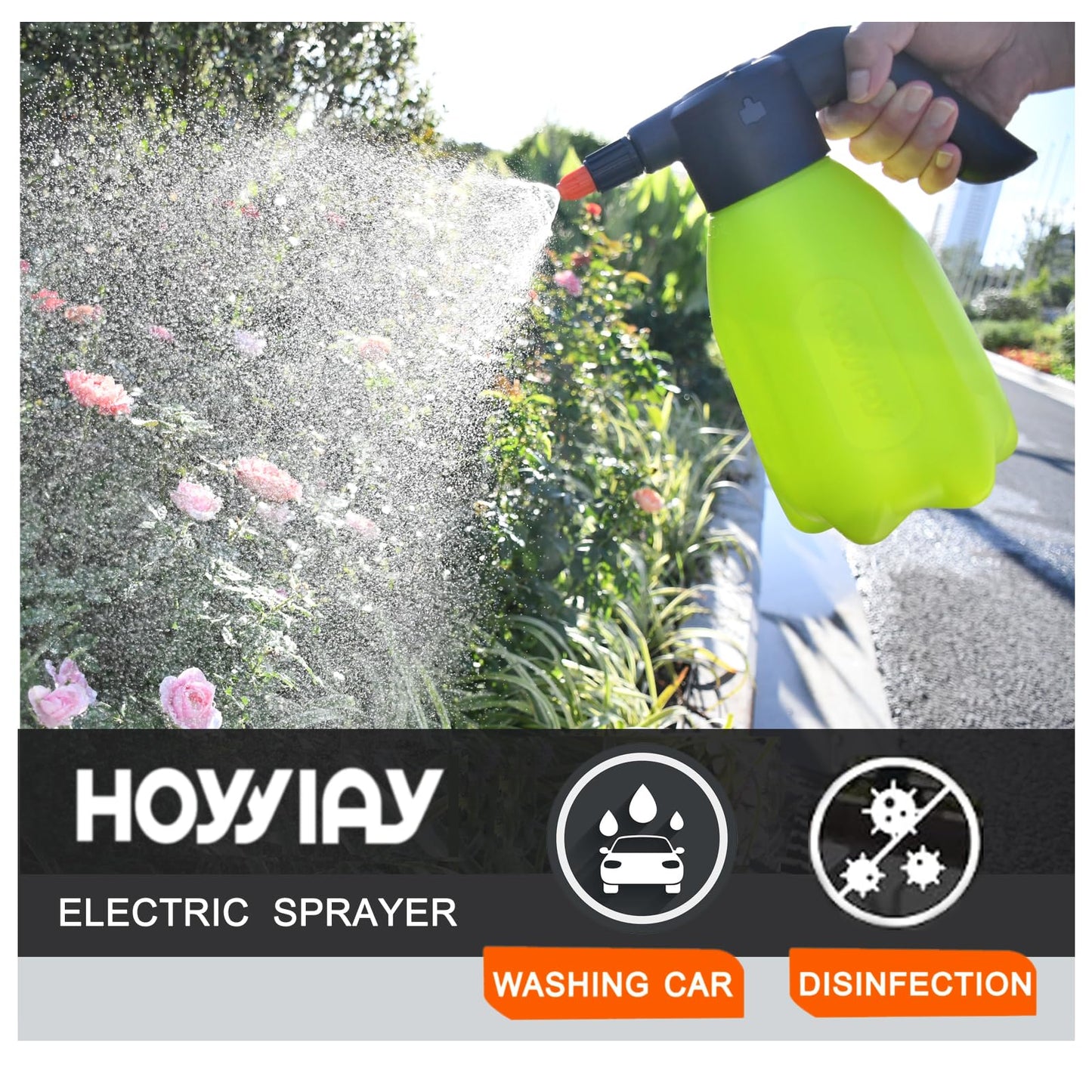 ES2 Electric Spray Bottle 0.5 Gallon,Plant Mister,Garden Sprayer,Spray Bottle with Adjustable Nozzles,Rechargeable Battery Powered Sprayer,Small Sprayer,Pump Sprayer,Automatic Watering Can for Garden