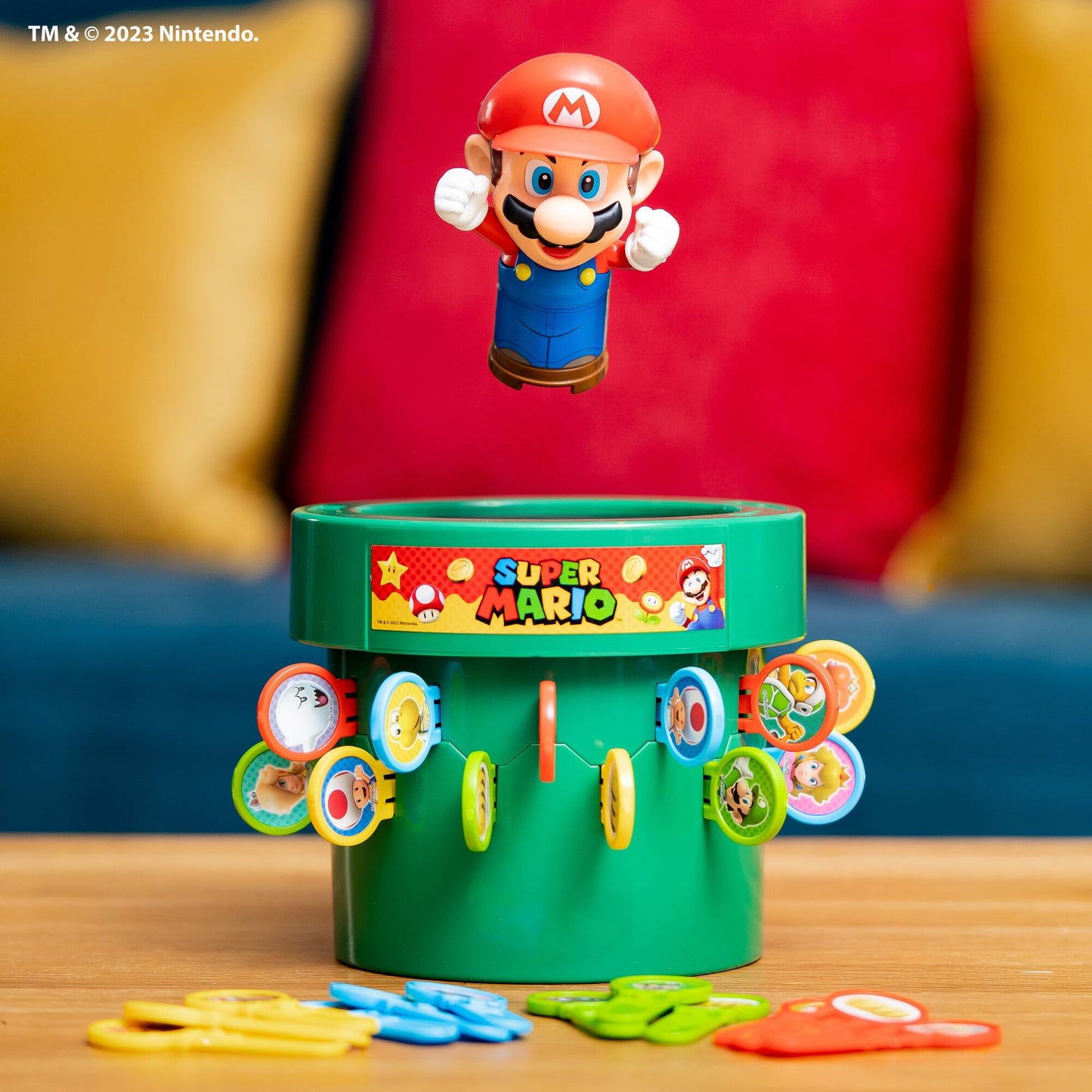 TOMY Pop Up Super Mario Game - Activities for Indoor Recess or Family Game Night - Officially Licensed Super Mario Toys for Kids - 2-4 Players - Ages 4 Years and Up